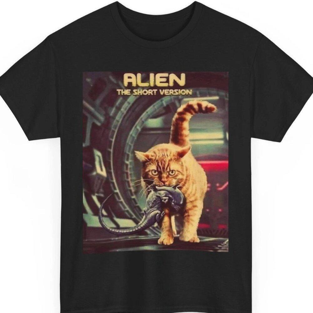 Alien Cat Heavy Tee Sci-Fi Movie Lover Gift Alien Cat T Shirt 73